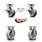 Service Caster 6 Inch Kingpinless V Groove Semi Steel Caster Brake & Swivel Locks 2 Rigid, 2PK SCC-KP30S620-VGR-SLB-BSL-2-R-2 - alternate 3
